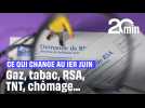 Gaz, tabac, chômage, RSA, TNT... Tout ce qui change au 1er juin 2025