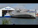 VIDÉO. La troisième frégate grecque mise à l'eau au chantier Naval Group de Lorient