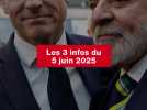 VIDEO. Les 3 infos du 5 juin 2025