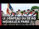 Le drapeau du 3e régiment du génie médaillé à Paris