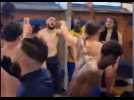 Football : les joueurs du FC Chalon fêtent leur montée en N3 dans le vestiaire