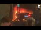 VIDÉO. Victoire du PSG : les images de la voiture en feu dans un immeuble à Alençon
