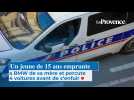 Un jeune de 15 ans emprunte la BMW de sa mère et percute 4 voitures avant de s'enfuir