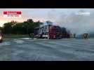 VIDÉO. Trois poids lourds détruits par un spectaculaire incendie à Bressuire