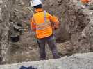 Les travaux de la première phase d'archéologie préventive de la place Foch se terminent à Calais, le 27 mai