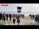 VIDÉO. 81e anniversaire du Débarquement. Les cornemuses sur la plage de Colleville-Montgomery