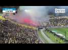 VIDÉO. FC Nantes - Angers SCO : ambiance fumigène et magnifique tifo avant le coup d'envoi