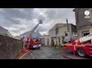 VIDÉO. Une explosion suivie d'un incendie dans un bâtiment d'Anjou, en plein centre bourg