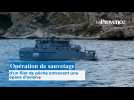 Opération de sauvetage d'un filet de pêche entravant une épave d'avion