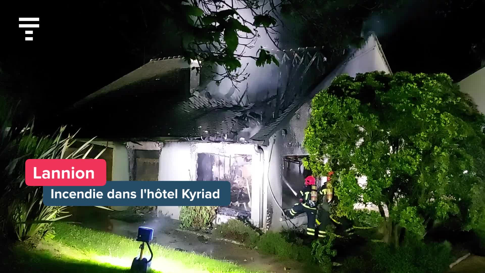 [VIDÉO] Un violent incendie à l'hôtel Kyriad à Lannion : 47 personnes évacuées