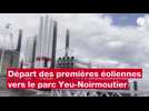 VIDÉO. Les quatre premières éoliennes du parc en mer Yeu Noirmoutier sont parties de Saint-Nazaire
