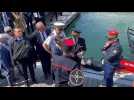 Visite du ministre de l'Intérieur Bruno Retailleau à Quiberon : inauguration de la nouvelle vedette de la brigade maritime