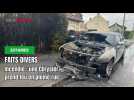 Une voiture prend feu rue Kennedy à Estaires