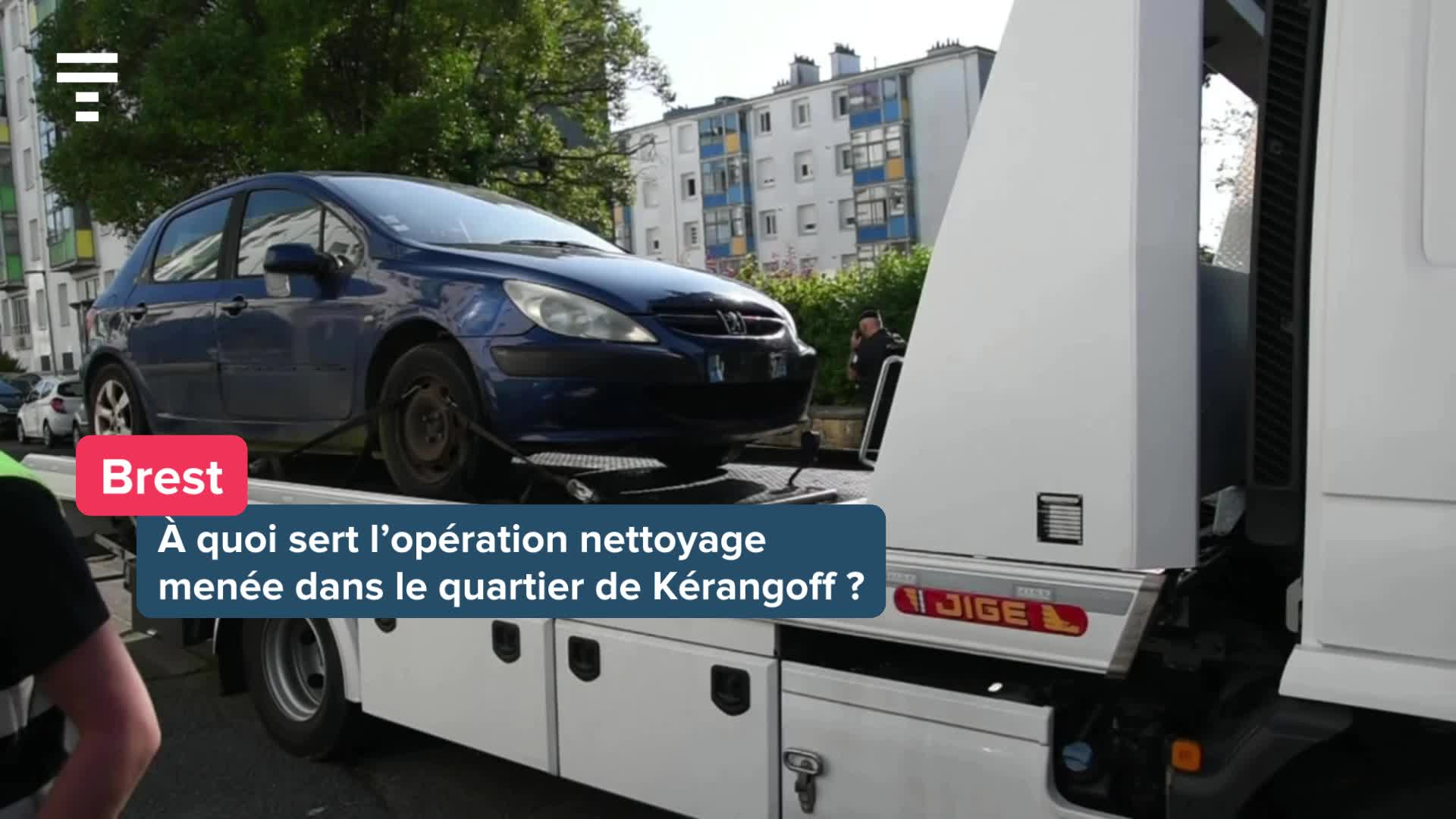 Voitures ventouses, stups, etc. : à quoi sert l'opération nettoyage menée aujourd'hui dans le quartier de Kérangoff, à Brest ? [Vidéo]