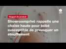 VIDEO. Showroomprivé rappelle une chaise haute pour bébé susceptible de provoquer un étouffement