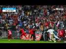 VIDÉO. Le Mans FC en Ligue 2 : la célébration des joueurs avec le public