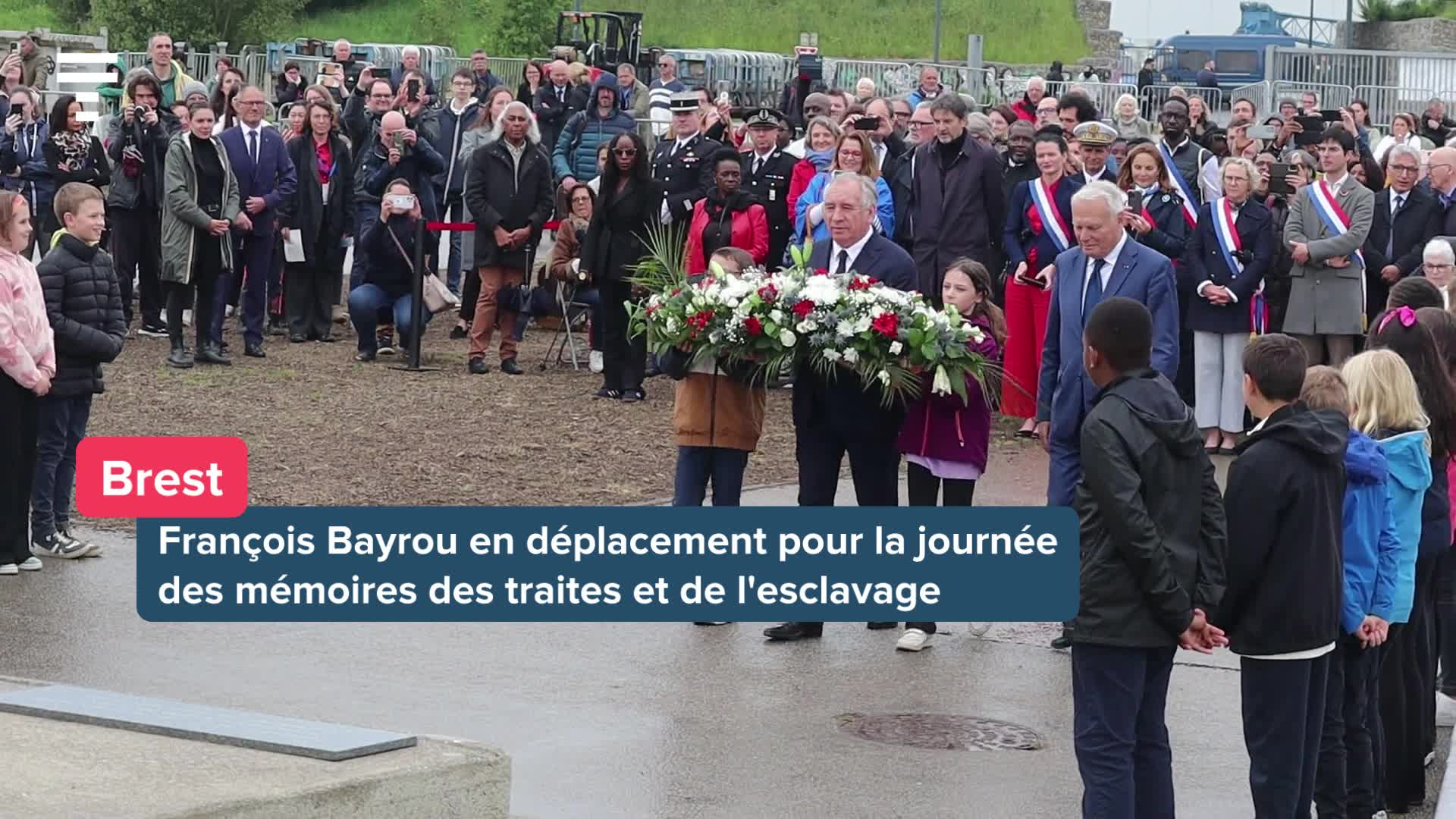 « Une sculpture qui invite à nous mettre à l'écoute de notre passé » : à Brest, le premier ministre François Bayrou rend hommage à ceux qui ont lutté contre l'esclavage [Vidéo]