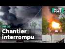 À Clamart, un panache de fumée et une explosion causés par un incendie sur un chantier