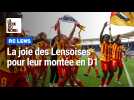 RC Lens : la joie des joueuses et de leur coach Sarah M'Barek après la montée en division 1