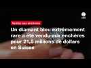 VIDEO. Un diamant bleu extrêmement rare a été vendu aux enchères pour 21,5 millions de dollars en Suisse