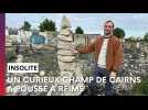 Insolite à Reims : un curieux champ de cairns a poussé près du canal