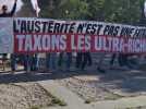 Une mobilisation d'Attac, association militante contre Louis Vuitton