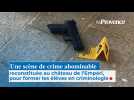 Une scène de crime reconstituée au château de l'Empéri, pour former les élèves en criminologie