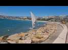 Un voilier s'échoue contre une digue sur la Croisette à Cannes, un périmètre de sécurité mis en place