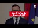 VIDEO. Les 5 infos du 3 mars 2025