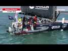 VIDÉO. Vendée Globe : l'émotion de Fabrice Amedeo qui retrouve sa famille sur son bateau