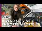 Ce vigneron venu de Saumur fait déguster ses vins dans le coffre de sa voiture