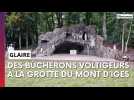 Insolite : des bûcherons voltigeurs en intervention dans cette grotte des Ardennes