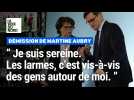 Les larmes de Martine Aubry lors de l'annonce de sa démission