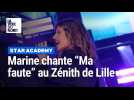 Marine de la « Star Academy » chante « Ma Faute » avec le public lillois