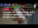 VIDEO. Les prix ont augmenté de 0,8 % sur un an en France au mois d'avril, indique l'Insee