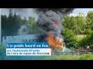 Un poids lourd en feu sur l'autoroute A7 près de l'aire de repos de Mornas