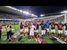 FC Metz - Rodez : les Grenats à la rencontre de leurs supporters après la match