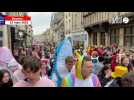 VIDÉO. Dans le centre de Bayeux, quelque 500 adolescents défilent pour le premier carnaval lycéen