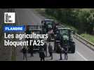Une vingtaine de tracteurs au départ de Méteren pour bloquer l'A25 à Steenvoorde