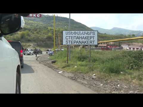 Journalists enter Stepanakert Nagorno-Karabakh with Azerbaijani officials