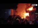 VIDEO. Deux immeubles détruits par un incendie à Rouen