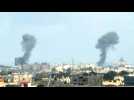 Smoke billowing following strikes on Rafah in southern Gaza
