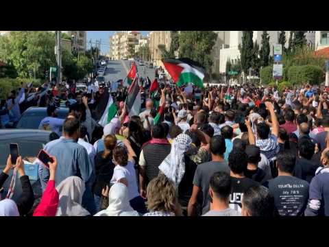 Protest in Amman in solidarity with Gaza after hospital strike