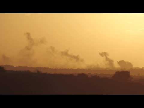 Strikes on northern Gaza as sun sets over the Strip