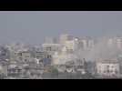 Israeli artillery fires into northern Gaza, seen from Sderot