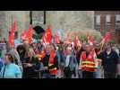 Cortège de manifestants contre l'austérité à Cambrai vendredi 13 octobre 2023