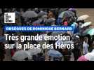 Émotion sur la place des Héros pour les obsèques de Dominique Bernard