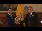 Ecuador's president-elect Noboa meets outgoing president Lasso