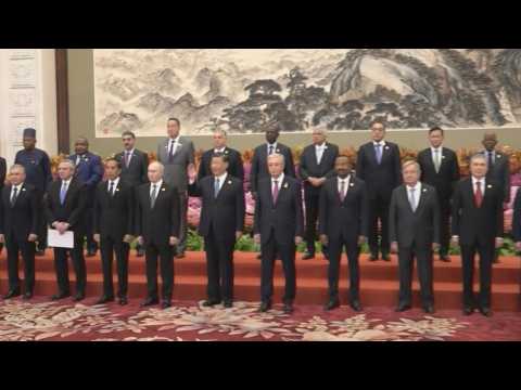 Foreign leaders pose during family photo ahead of Belt and Road forum in Beijing