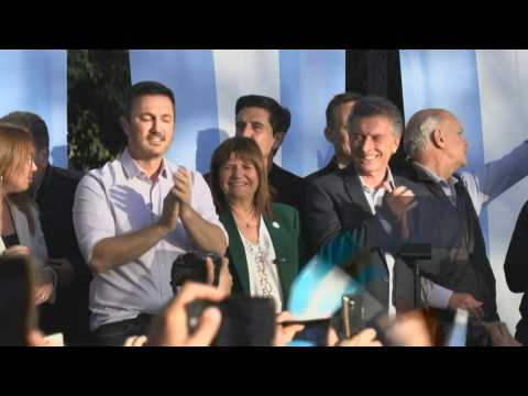 Argentine presidential candidate Bullrich arrives at campaign closing rally